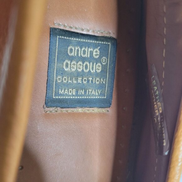 André Assous Womens Size 8.5 Loafers Leather Driving Moccasins Tan Made In Italy - Picture 7 of 11